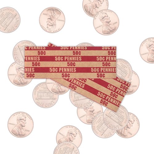 L LIKED Coin Wrappers - Flat Striped Design for Pennies | Pack of 1000 Wrappers