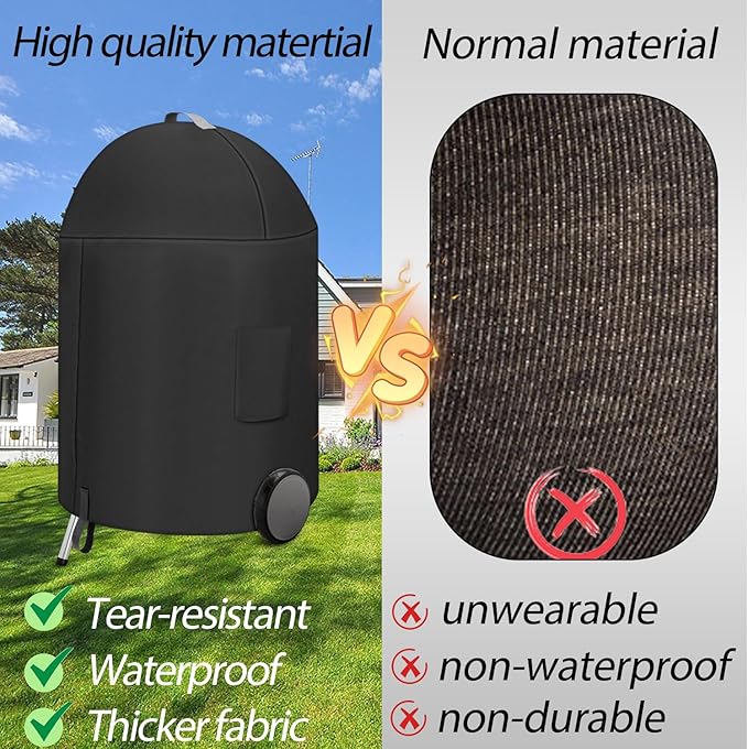 22 Inch Charcoal Kettle Grill Cover, 7150 Cover for Weber Round Grill, Waterproof Grill Cover for Weber 22 Inch Master Touch Charcoal Grill,Heavy Duty Outdoor BBQ Covers