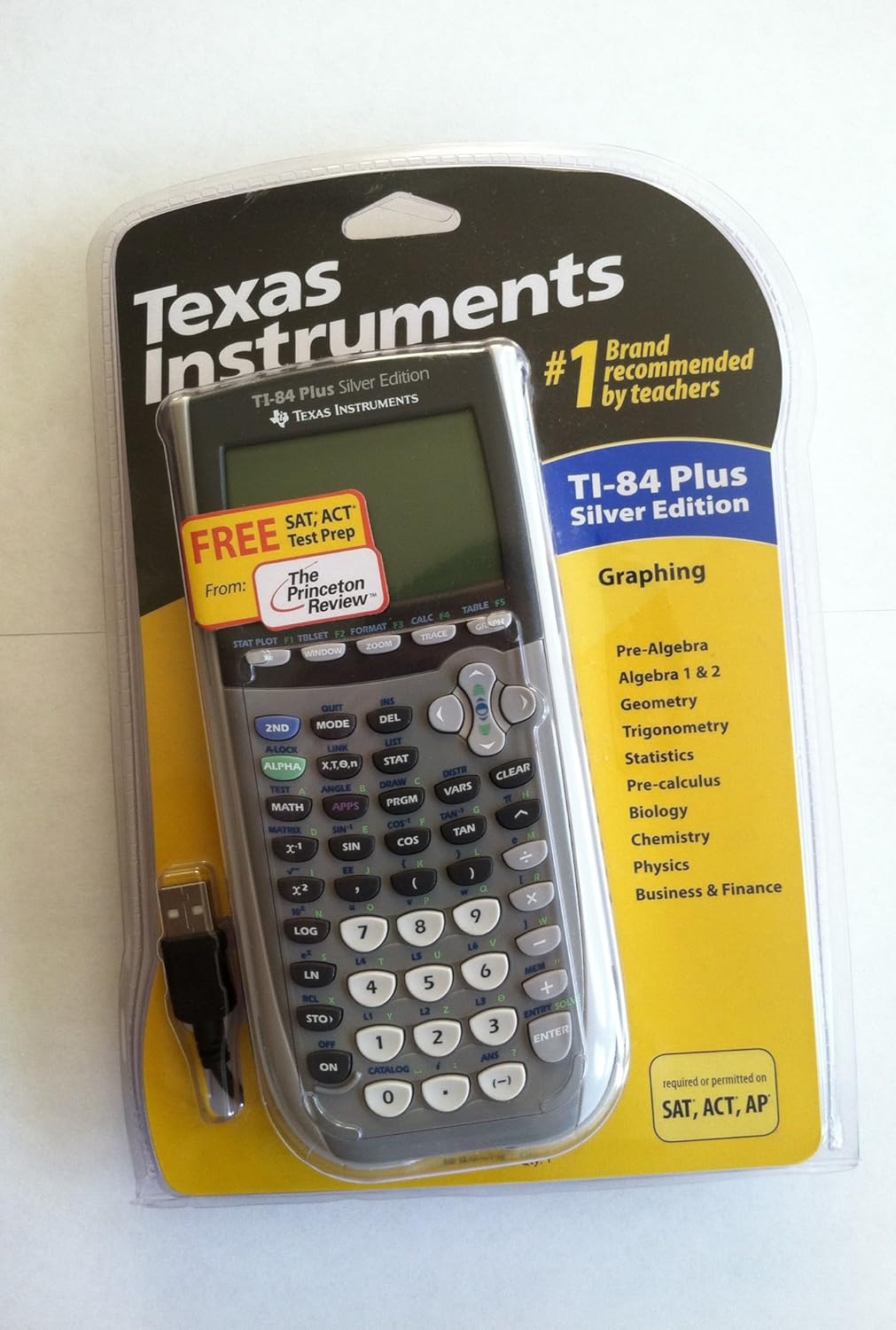 Texas Instruments TI-84 Plus Graphing Calculator - Enhanced Silver Edition for Advanced Math & Science