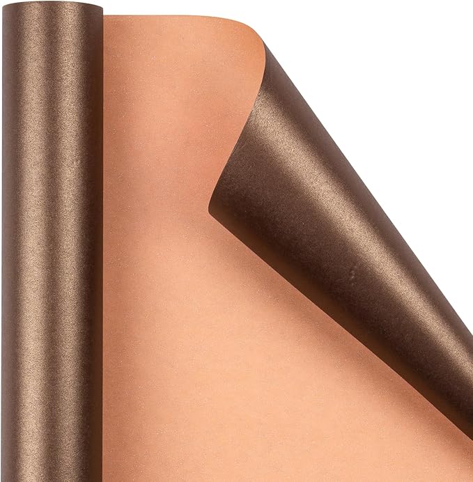 RUSPEPA Chocolate Brown Matte Wrapping Paper - Solid Color Pearly - luster Paper Perfect for Wedding, Birthday, Christmas, Baby Shower -17 Inches X 32.8 Feet