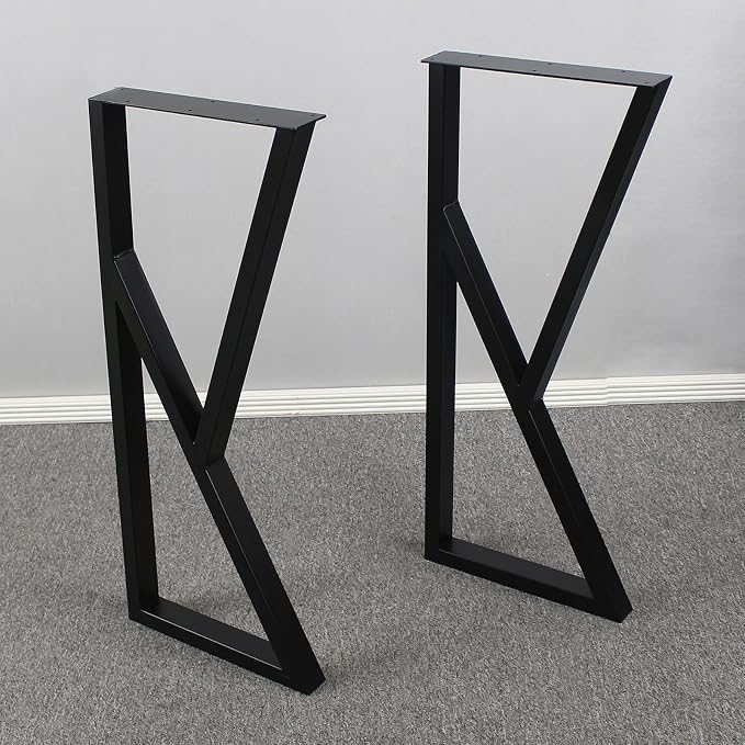 MBQQ Furniture Legs 35" Height 15" Wide Rustic Decory K-Shape Table Legs,Heavy Duty Metal Desk Legs,Dining Table Legs,Industrial Modern, DIY Iron Bench Legs