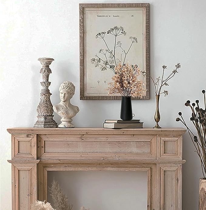 Mandy's Light Brown Artificial Baby’s Breath European Flowers 15 Bundles Silk Gypsophila with Bendable Stems for Fall Thanksgiving & Christmas Centerpiece Wedding Decor and Table Arrangements
