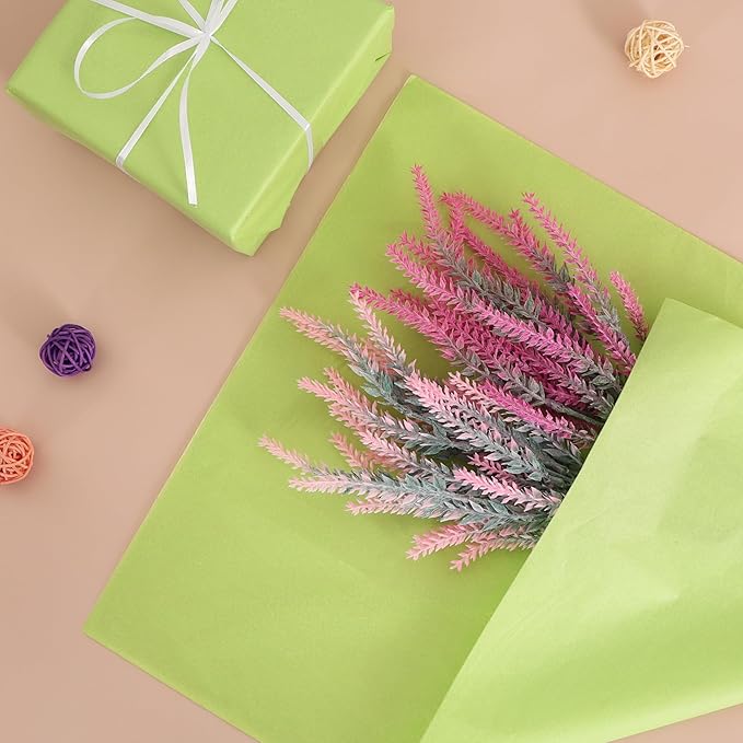 BEISHIDA 100 Sheets Lime Green Tissue Paper Bulk, Wrapping Tissue Paper for Gift Bags, 14 x 20 Inch Gift Wrap for Halloween Birthday Wedding Graduation DIY Crafts Holiday Flowers