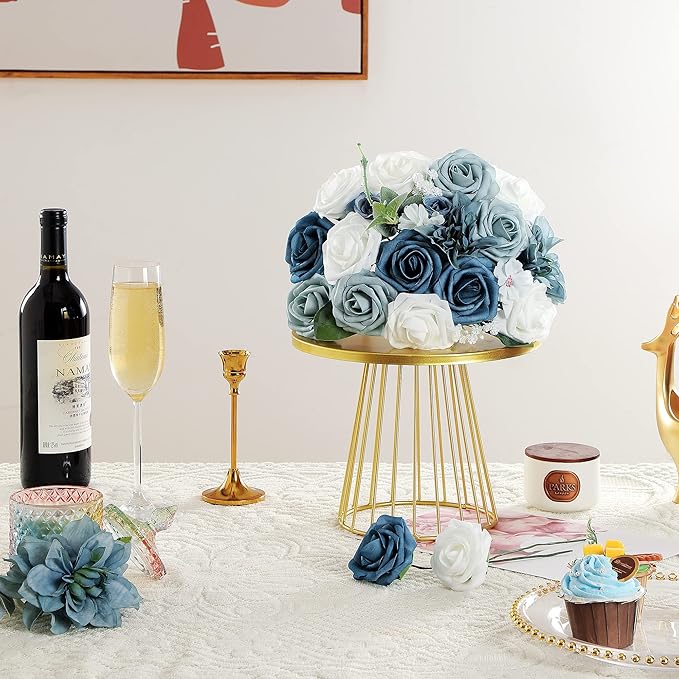 Artificial Flowers Combo, Fake Flowers for DIY Tables Centerpieces Baby Shower Bridal Shower Wedding Bouquet Arrangements Party Candle Holder Cake Decor Flower Home Decorations