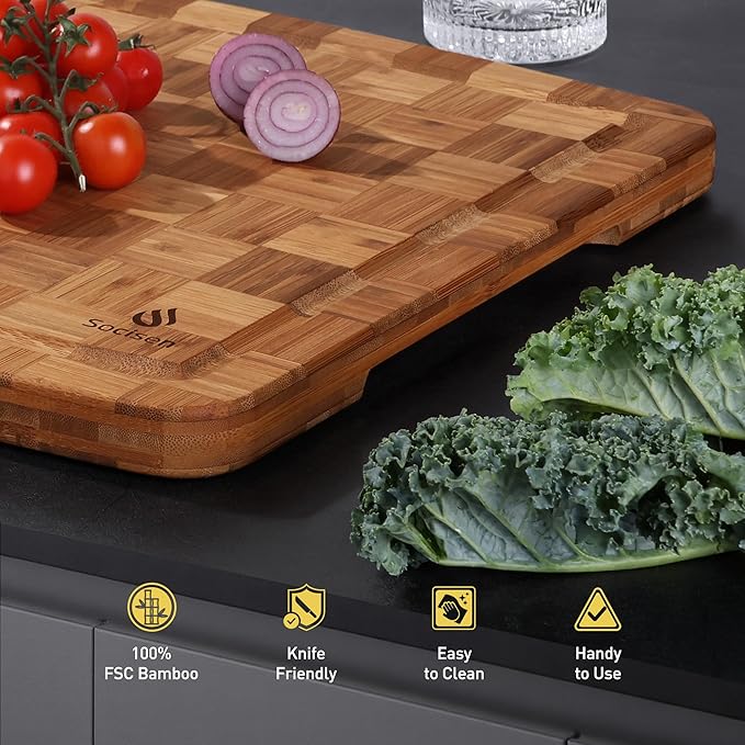 Extra Large Bamboo Cutting Board Non Slip Over Sink Kitchen Wooden Cutting Board 2025 First Apartment Essentials New Home Must Haves Accessories House Warming Decor Housewarming Hostess Host Gifts