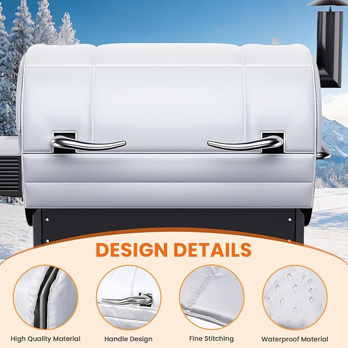 Grill Insulation Blanket for recteq Flagship 1100 Grill, Insulated Blanket Replacement for recteq Flagship 1100, Pellet Grill Blanket, Save Heat for Winter Cooking