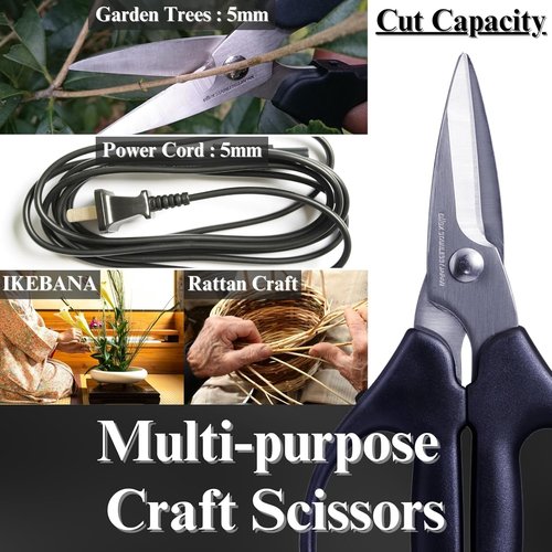ALLEX Craft Scissors - 6.7" Heavy-Duty Utility Shears | Japanese Stainless Steel, Black Finish