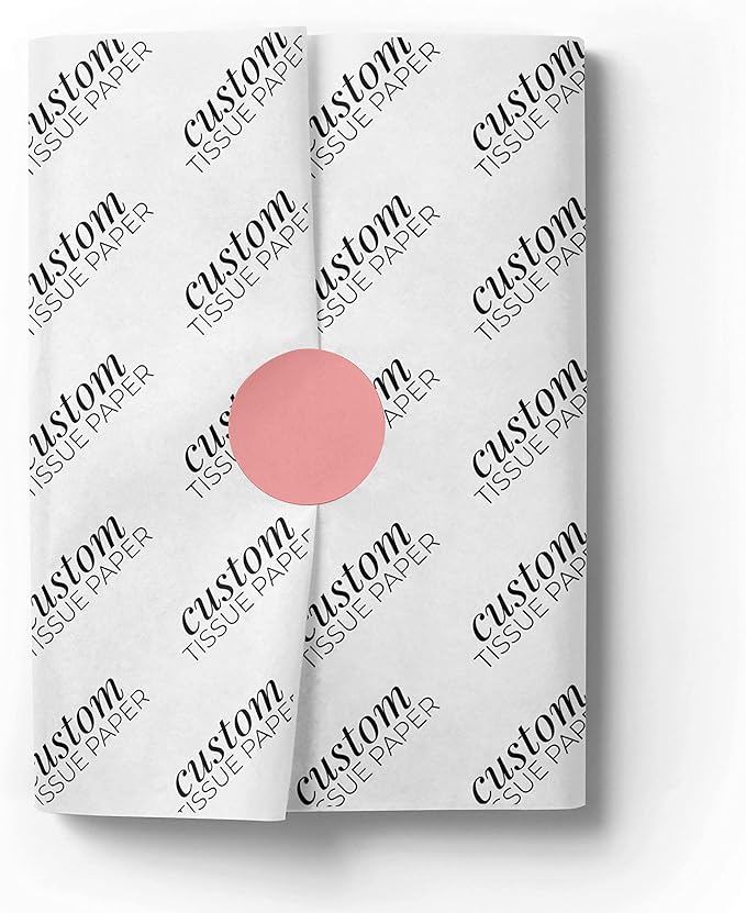 COACO Personalized Tissue Paper, Your Custom Design, Logo, or Text, Great for Holiday or Special Occasion, Small Business Packaging or Gift Wrapping, 30, 50, or 100 Count, White (18"x15")