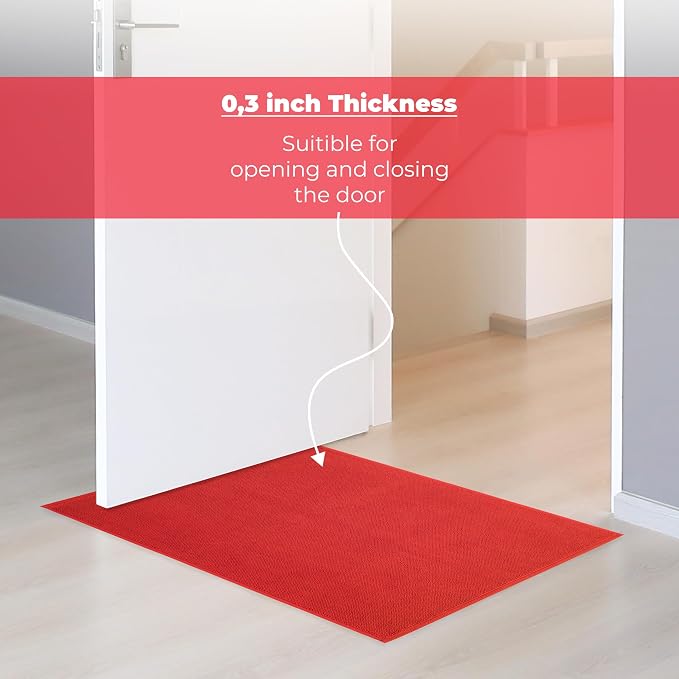 Cotton Paradise 100% Cotton Turkish Bathmat Rug, Soft Absorbent Quick Dry Non Slip, 17x24 Bathmat Rug, Red