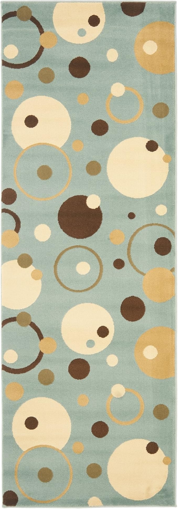 SAFAVIEH Porcello Collection Runner Rug - 2'4" x 6'7", Blue & Multi, Mid-Century Modern Abstract Design, Non-Shedding & Easy Care, Ideal for High Traffic Areas in Living Room, Bedroom (PRL6851-6591)