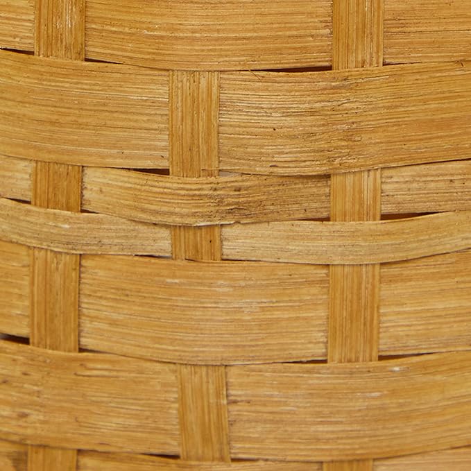 Deco 79 Bamboo Wood Decorative Vase Tall Woven Floor Centerpiece Vase, Vase for Home Decoration 8" x 8" x 22", Brown