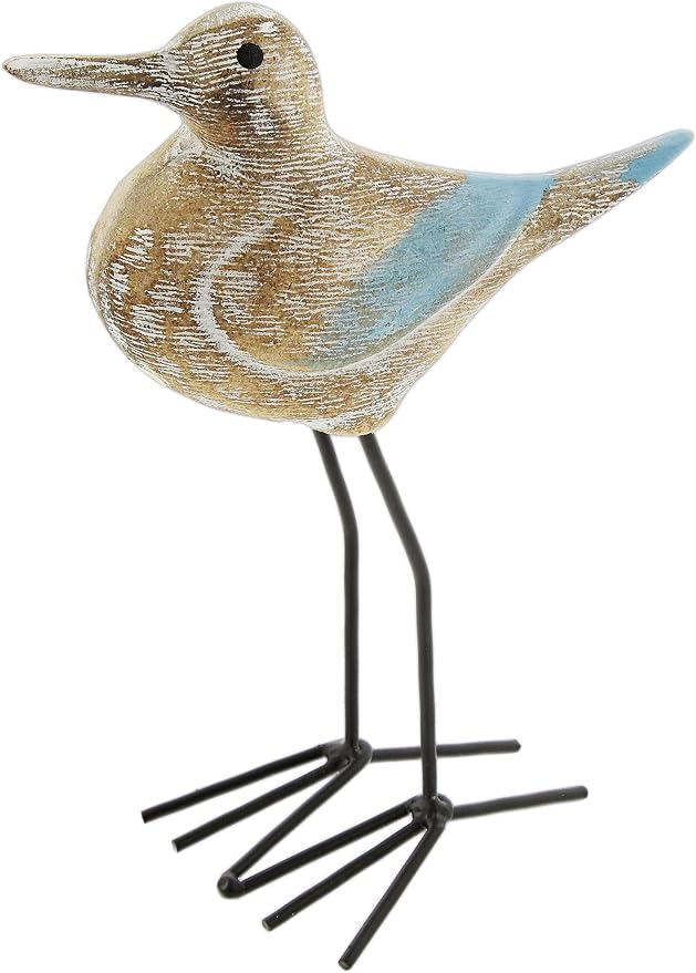 The Bridge Collection Shabby Chic Wooden Shorebird Figurine (Medium - 7" H)