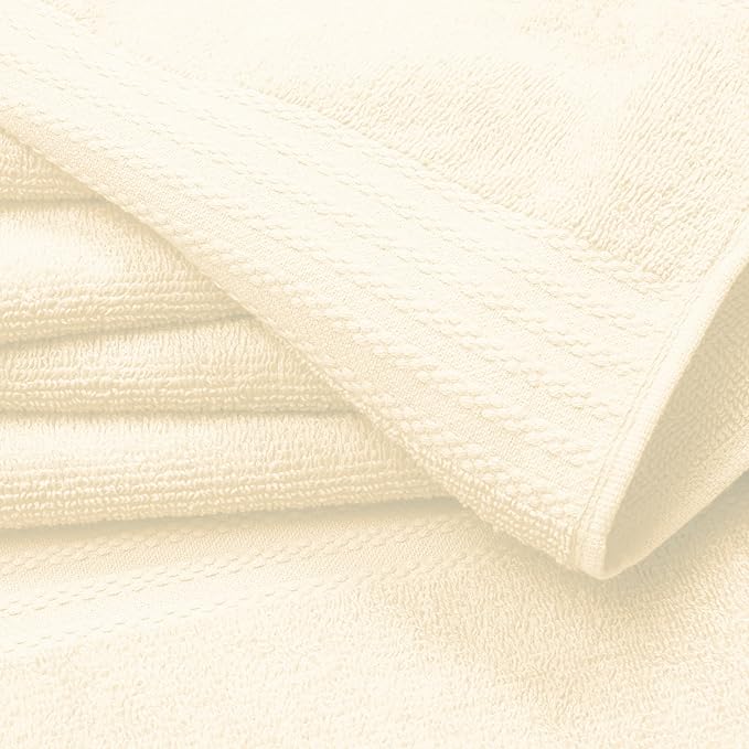 GLAMBURG Premium Cotton Oversized 2 Pack Bath Sheet 35x70-100% Pure Cotton - Ideal for Everyday use - Ultra Soft & Highly Absorbent - Machine Washable – Ivory
