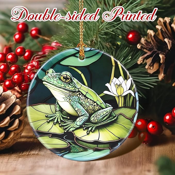 Christmas Ornaments, Frog Ornament, Christmas Tree Ornaments, Xmas Decorations, Holiday Decorations, Gifts for Frog Lovers, Holiday Party Gifts, and Xmas Gift Ideas