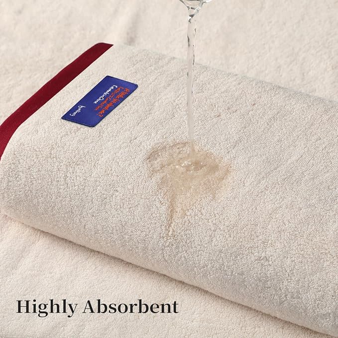 REDKISS 6 Piece Bath Towel Set, 100% Cotton, Soft Absorbent 600 GSM | Includes 2 Bath Towels, 2 Hand Towels & 2 Washcloths | Quick Dry | Contrast Border Design | Bathroom | Guest Bath & Apartment
