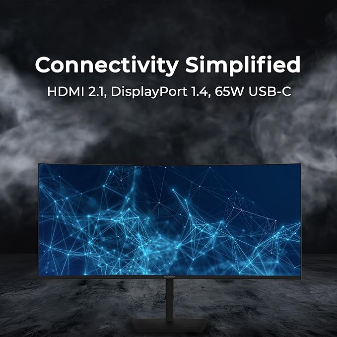 Deco Gear 40” Curved 5K2K Nano IPS Monitor | 5120×2160 UltraWide 21:9 Display, 120 Hz Refresh | 65 W USB-C PD | HDR, Adaptive Sync | Built-in Speakers