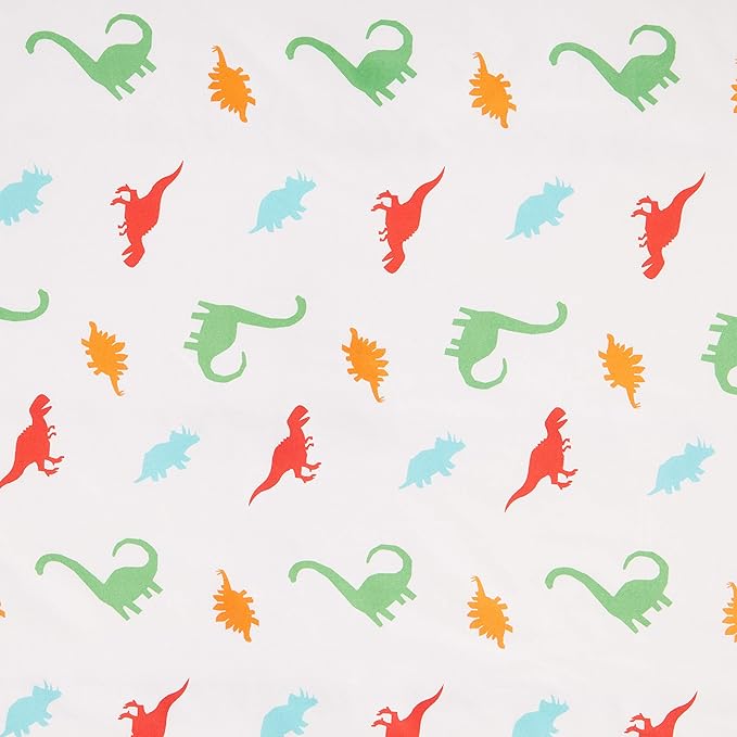Amazon Basics Kid's Soft Easy-Wash Lightweight Microfiber 3-Piece Sheet Set, Toddler, Multi Color, Dinosaurs