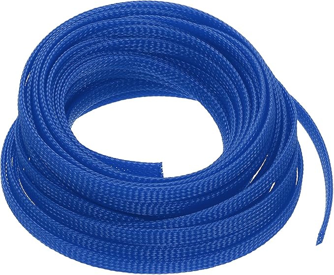 uxcell PET Expandable Sleeving 25ft 1/4" Blue Cable Management Sleeve Cord Organizer for Wrap Protect Cable