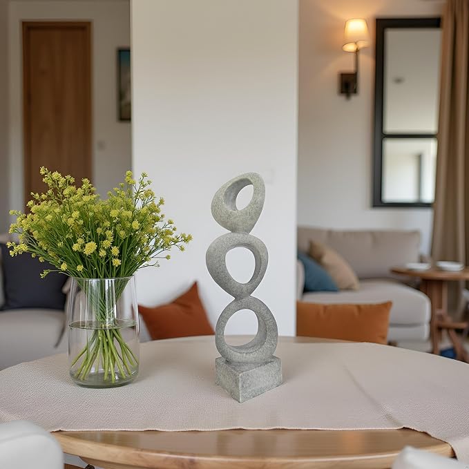 Abstract Modern Ribbon Decorative Sculpture, Knot Sculptures,Home Decor,Coffee Table Statues,Dining Living Room Desk Decor,Shelf Decoration (Marble Color-A)