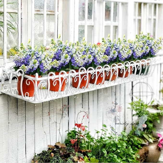 Artificial Fake Flowers Silk Plastic Plant Arrangement for Home Indoor Outdoor Garden Wedding Table Vase Decorations Faux Snapdragon Flower,3 Bouquets (Lilac)