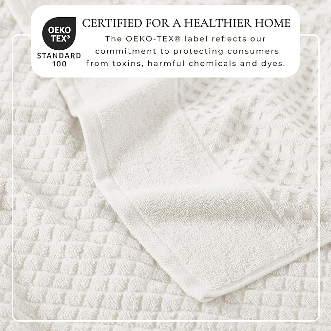 Great Bay Home Oversized Bath Sheets - 100% Cotton 2 Pack 68x35 Extra Large Towel - Absorbent, Durable, Quick-Dry Towels for Bathroom (Ivory)