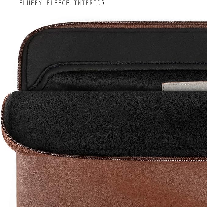 Comfyable Slim Protective Laptop Sleeve Compatible with 13/13.3/14 Inch MacBook Air & MacBook Pro, Mac Travel Case, Laptop Pouch, Slim PU Leather Cover M5/M4/M3/M2/M1 2025-2021, Brown