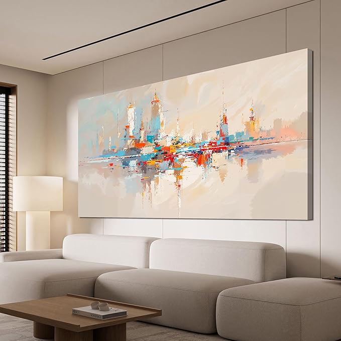 Canvas Wall Art Decor Large Wall Art Pictures for Living Room Abstract Canvas Art Wall Decor Colorful Abstract Wall Art Prints Artwork for Walls Wall Art Decorations Bedroom Home Decor 24" X 48"