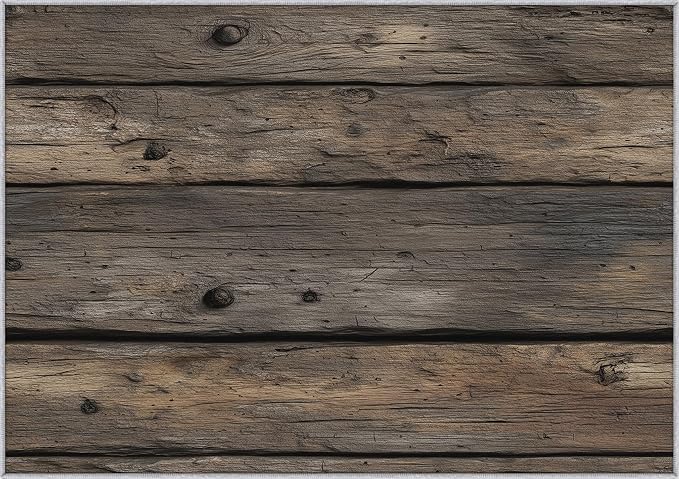 Wood Plank Farmhouse Area Rug, Rustic Vintage Texture Pattern Carpet, Washable Non Slip Low Pile Soft Thin, Living Room Bedroom Home Decor Mat 3x5ft(Small)