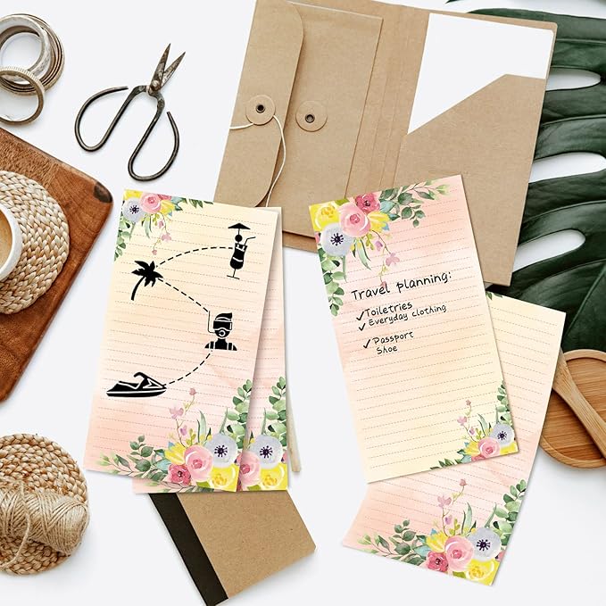 Perthlin 2 Pack 500 Sheets Floral Sticky Notes Cute Flower Note Pads Decorative Memo Pads to Do List Notepad 4.5 x 8 Inch Shopping Grocery List Notepads for Weekly Plan Home Office Supplies