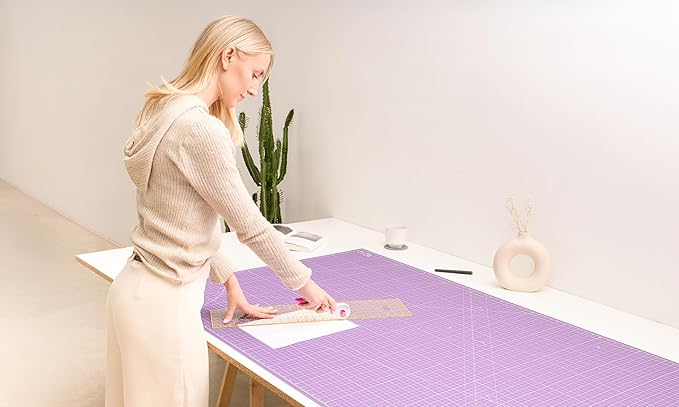 Elan Cutting Mat 36x72 Pink & Purple, Extra Large Self Healing Cutting Mat 36 x 72 Inch, 5-Ply Craft Board Pink, Hobby Board for Sewing and Quilting