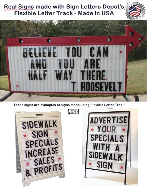 Sign Letter Depot | Flexible Letter Track - Durable Polycarbonate, 1" H x 90" L, Transparent Finish