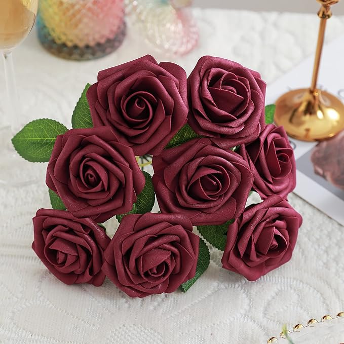 Artificial Flowers Combo, Fake Flowers for DIY Tables Centerpieces Baby Shower Bridal Shower Wedding Bouquet Arrangements Party Candle Holder Cake Decor Flower Home Decorations