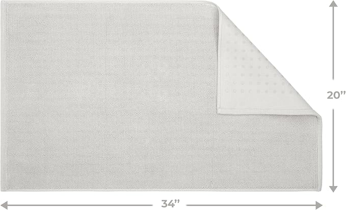 Cotton Paradise 100% Cotton Turkish Bathmat Rug, Soft Absorbent Quick Dry Non Slip, 17x24 Bathmat Rug, Silver Grey