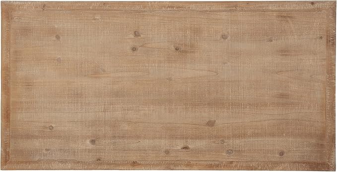 Kate and Laurel Wyldwood Farmhouse Wooden Desk; 46 x 24 x 30; Brown and White; Rustic Carved Wood Computer Desk for Functional and Stylish Home Office Decor