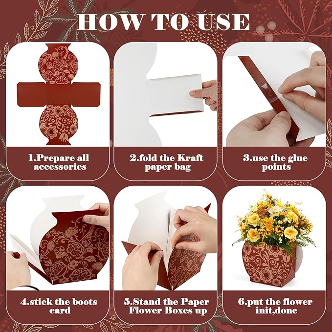 12 Pcs Platos De Barro Mexicanos Cielito Lindo Paper Flower Vase Centerpiece Party Decor Mexican Gift Boxes Terracotta Clay Pottery Cinco De Mayo Table Decoration(Brown)