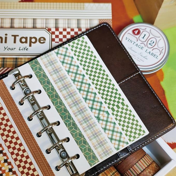 Bomichi Washi Tape, 42 Rolls Aesthetic Colored Decorative Cute Scrapbook Tape for Scrapbooking Supplies Journaling Craft Junk Journal