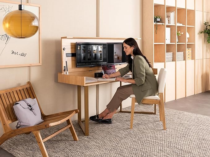 Transformer Table to Desk – Expandable Dining Table to Computer Desk, Work-from-Home Office Desk, Gaming Desk, Study Desk, Space-Saving Adjustable Furniture (Natural)