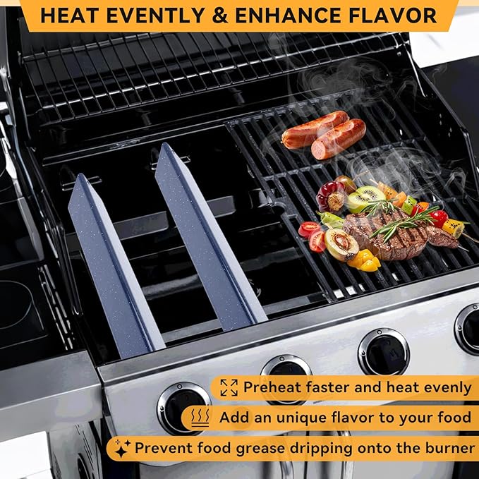17.5 Inch Flavorizer Bars for Weber Genesis 300 Gas Grills with Front-Mounted Control for Genesis E310, E320, E330, S310, S320, S330, Replacement for Genesis Grill Parts 7620, 5 PCS, Porcelain Steel