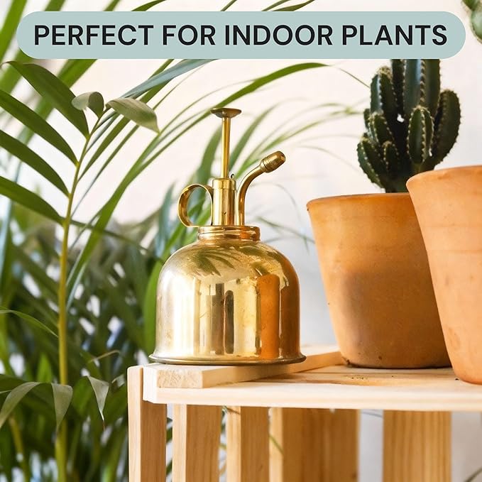 Sustainable Village Watering Can Indoor Plants - Brass Plant Mister - Stylish and Rust Resistant Watering Cans for Healthy Hydration - Prevents Overwatering