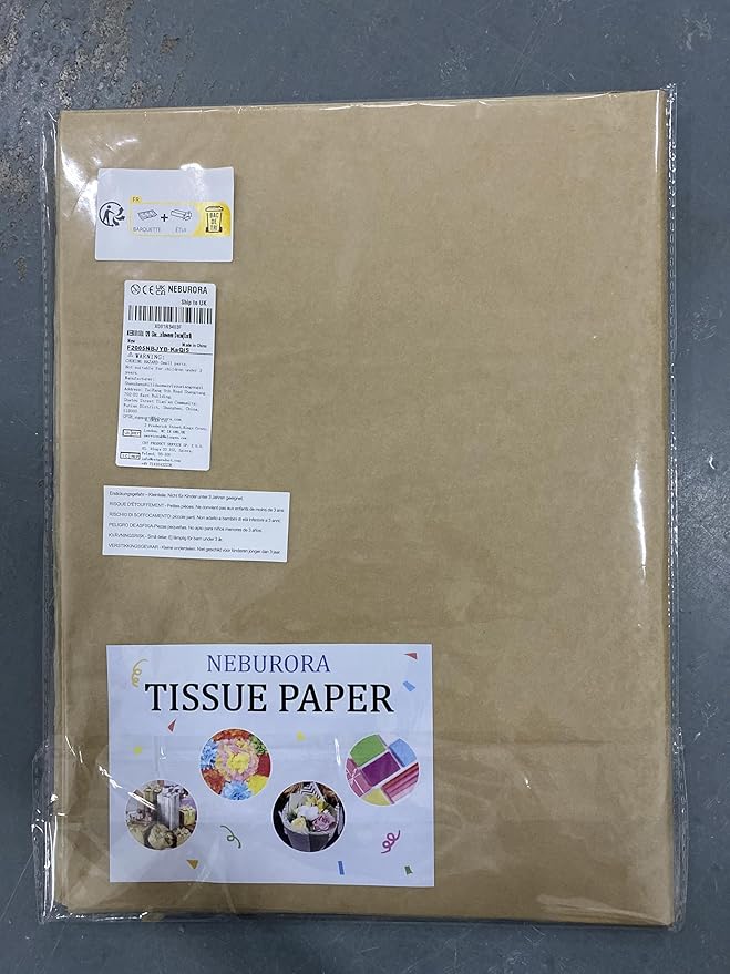 NEBURORA 120 Sheets Kraft Tissue Paper 14 x 20 Inches Brown Wrapping Tissue Paper Bulk Kraft Wrap Paper Sheets for Gift Bags Packaging Floral Filler Crafts Birthday Christmas Halloween Decor