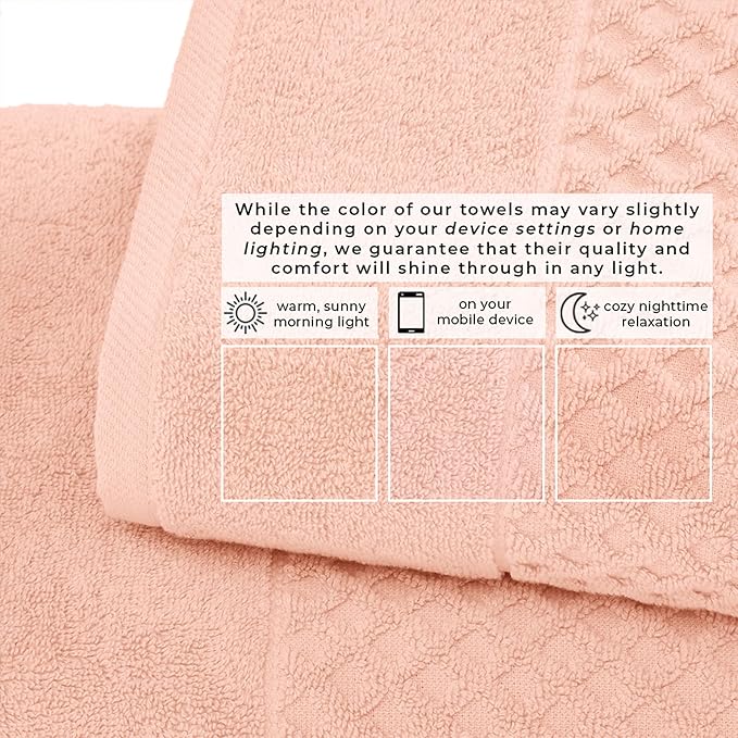 Great Bay Home Oversized Bath Sheets - 100% Cotton 2 Pack 68x35 Extra Large Towel - Absorbent, Durable, Quick-Dry Towels for Bathroom (Pink)