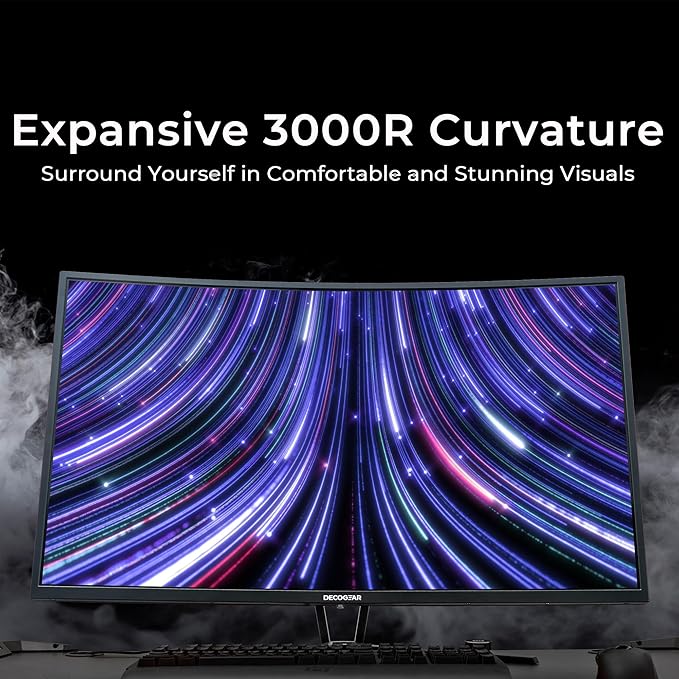 Deco Gear 39" Curved Widescreen Gaming Monitor | 2560x1440 | 1ms MPRT | 165 Hz | 16:9 | HDR400 | 4000:1 | 1 x HDMI | 1 x DisplayPort - Limited Black Edition