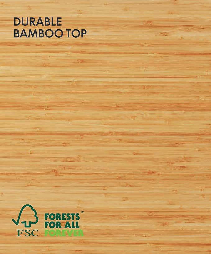 FLEXISPOT E6 Pro Oval Leg Dual Motor 3 Stages Bamboo Whole-Piece Electric Standing Desk 48x24 Inch Board Height Adjustable Electric Sit Stand Up Desk (Black Frame + Bamboo Whole-Piece Desktop)