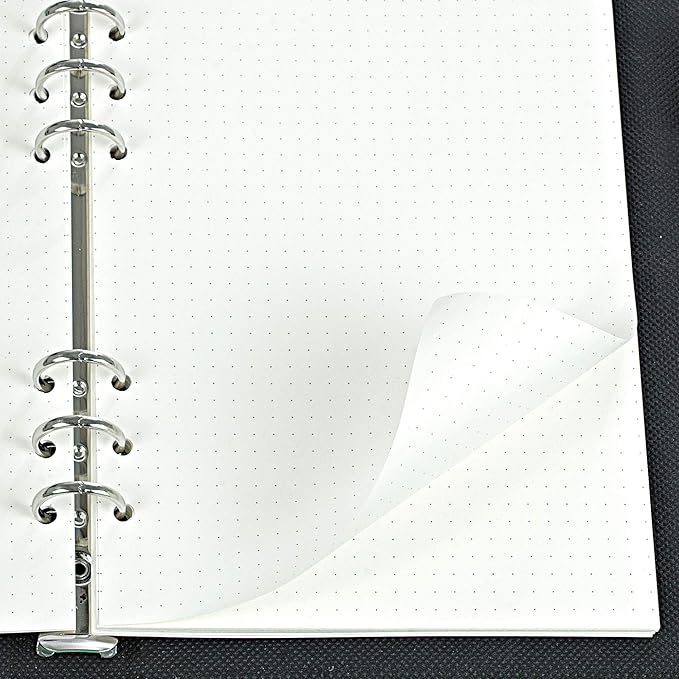 135 Sheets Planner Refill Paper, 210x142mm, Dotted Inserts Paper A5 6 Holes Binder Grid Notepaper for Filofax Bullet Journals Diary