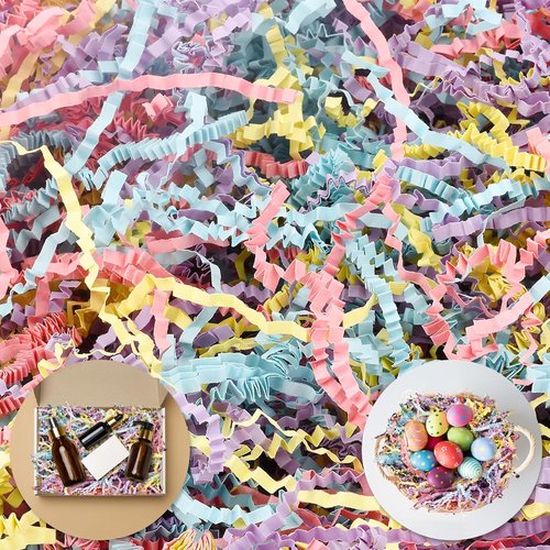 Crinkle Paper Filler - Shredded Paper for Gift Baskets & Boxes | 5oz Grass Cushion Shred for Weddings & Birthdays