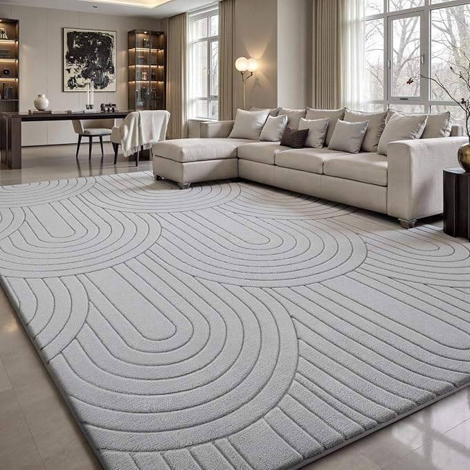 Sour Lemon 6x9 Area Rugs for Living Room, Soft Large Area Rug Modern Annualrings Rugs Machine Washable Area Rug, Non-Slip Rug Carpet for Bedroom Under Dining Table Home Office Decor
