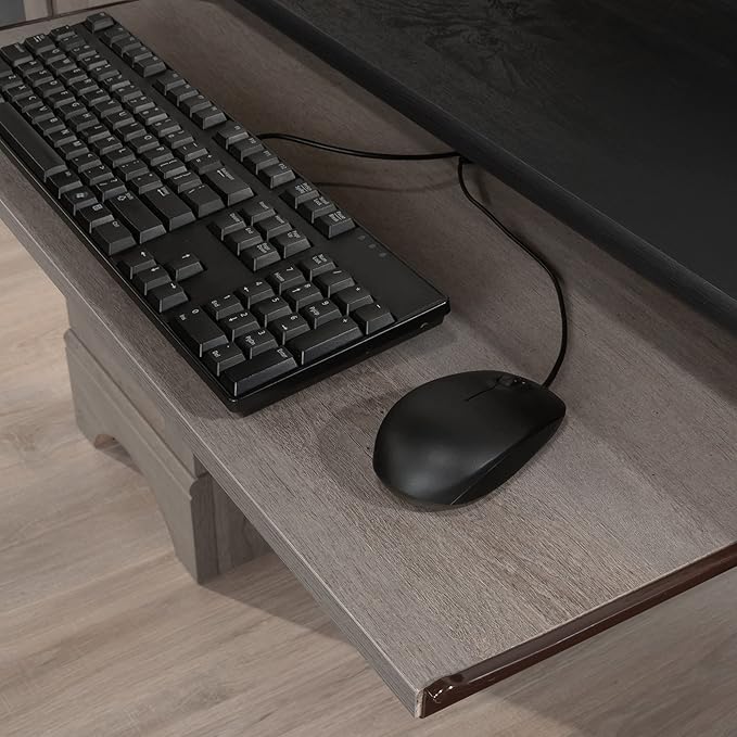 Sauder Miscellaneous Office Computer Desk with Drawers, Mystic Oak Finish