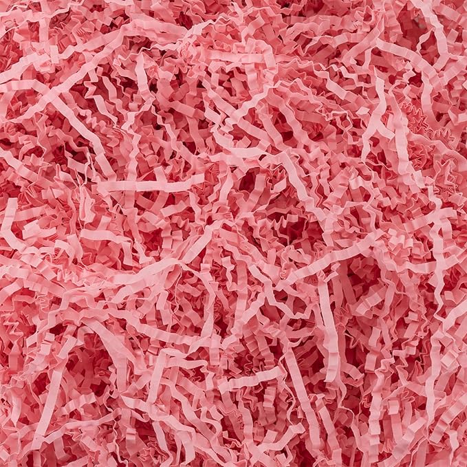 Uptotop 4 oz Pink Crinkle Cut Paper Shred Filler for Gift Basket Filling Birthday Wedding Christmas Thanksgiving Mother's Day
