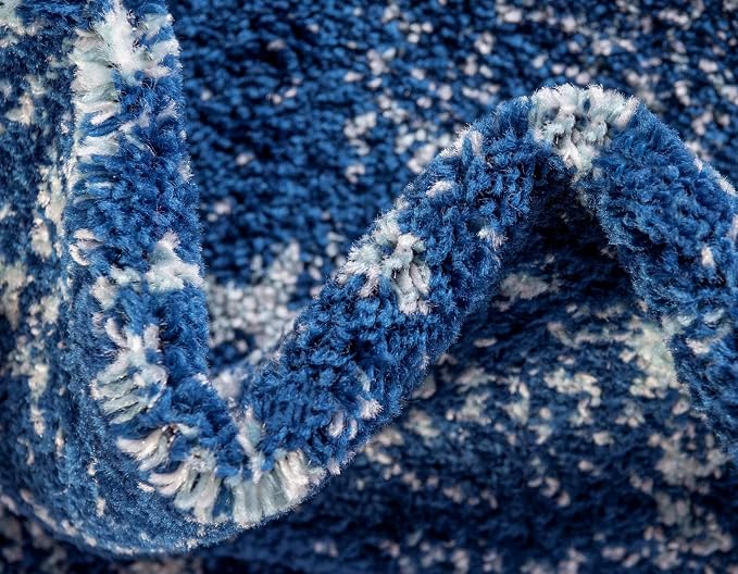 Unique Loom Bromley Collection Area Rug - Wells (2' x 3' 1" Rectangle, Navy Blue/ Ivory)