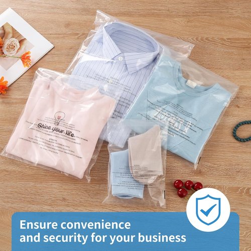 iMailer Clear Poly Bags - 200 Pcs Self-Seal 11" x 14" with Suffocation Warning | 1.6 Mil Thickness for Shipping & Packaging